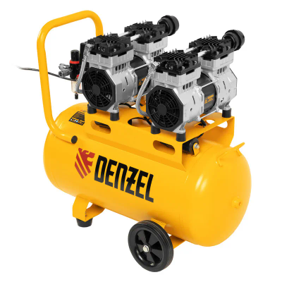 Компрессор безмасляный малошумный Denzel DLS 1500/50, 1500 ВТ, 2x750, 50 л, 260 л/мин - фото 1