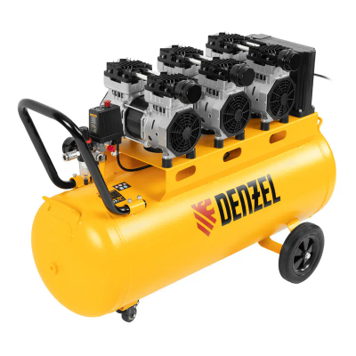 Компрессор безмасляный малошумный Denzel  DLS 2250/100, 2250 Вт, 3x750, 100 л, 410 л/мин блок управл - фото 1