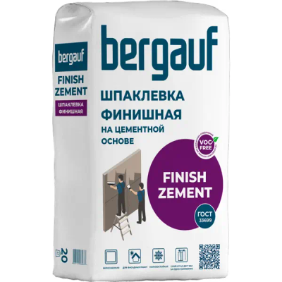 Шпаклёвка цементная финишная Bergauf Finish Zement 20 кг - фото 1